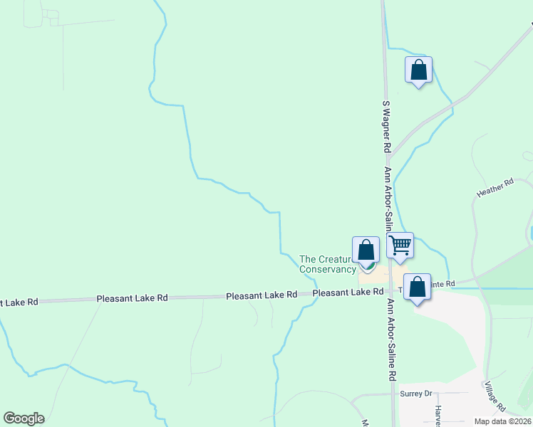 map of restaurants, bars, coffee shops, grocery stores, and more near 3966 Pleasant Lake Road in Ann Arbor