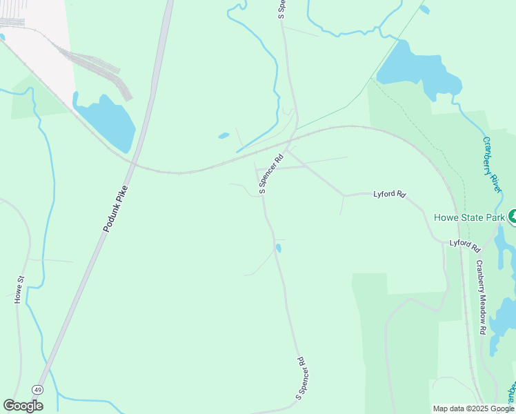 map of restaurants, bars, coffee shops, grocery stores, and more near 84 South Spencer Road in Spencer