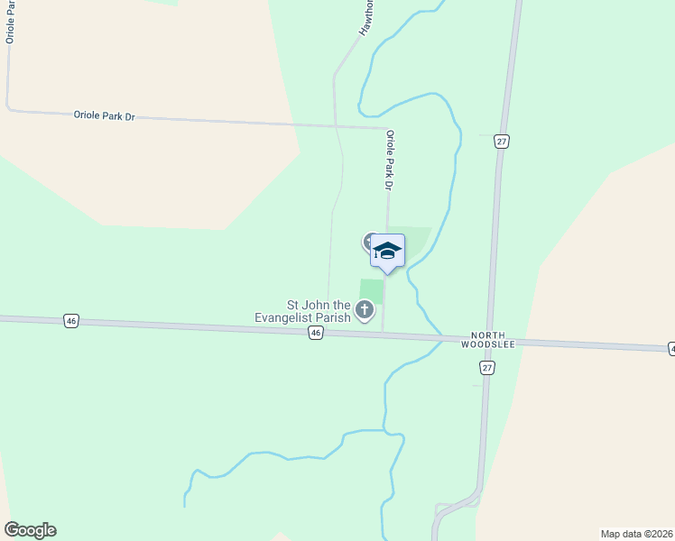map of restaurants, bars, coffee shops, grocery stores, and more near 1757 Oriole Park Drive in South Woodslee