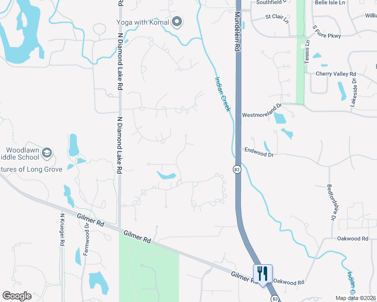 map of restaurants, bars, coffee shops, grocery stores, and more near 6232 Pine Tree Court in Long Grove