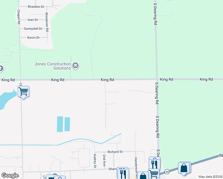 map of restaurants, bars, coffee shops, grocery stores, and more near 7246 Sydney Court in Spring Arbor