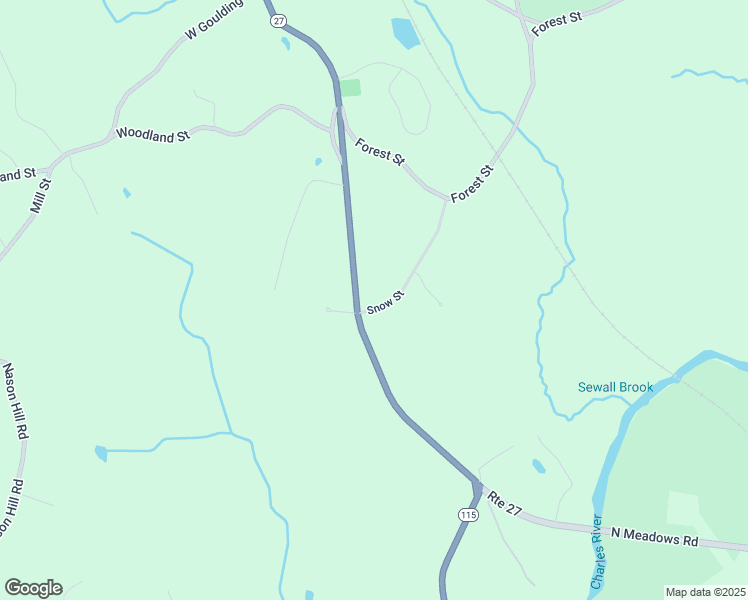 map of restaurants, bars, coffee shops, grocery stores, and more near 7 Snow Street in Sherborn