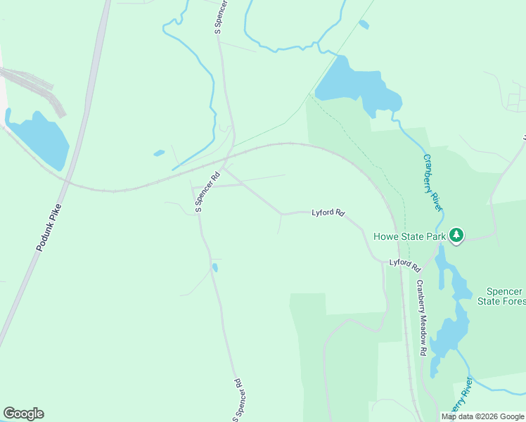 map of restaurants, bars, coffee shops, grocery stores, and more near 10 Lyford Road in Spencer