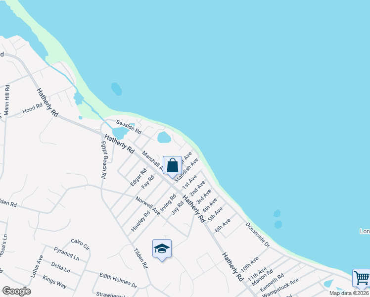 map of restaurants, bars, coffee shops, grocery stores, and more near 22 Bradford Avenue in Scituate