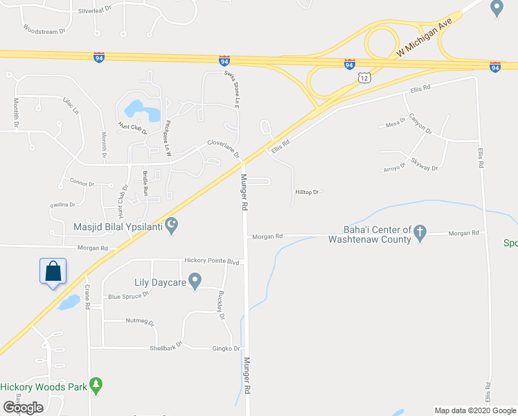 map of restaurants, bars, coffee shops, grocery stores, and more near 4851 Munger Road in Ypsilanti