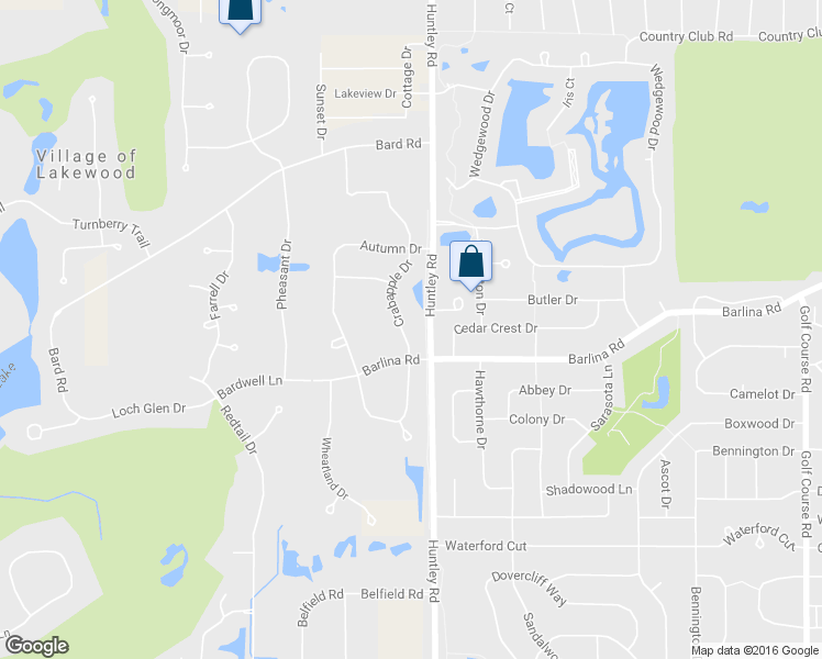 map of restaurants, bars, coffee shops, grocery stores, and more near 869 Crabapple Drive in Crystal Lake