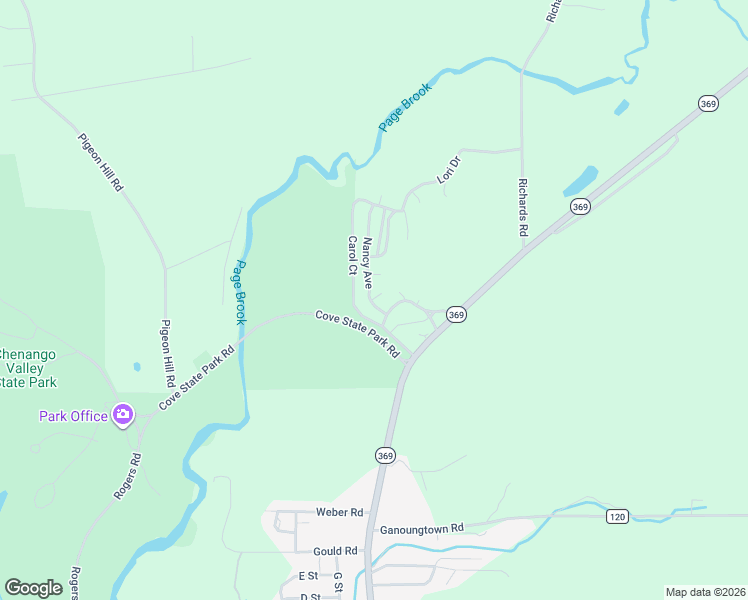 map of restaurants, bars, coffee shops, grocery stores, and more near Nancy Avenue in Chenango Forks