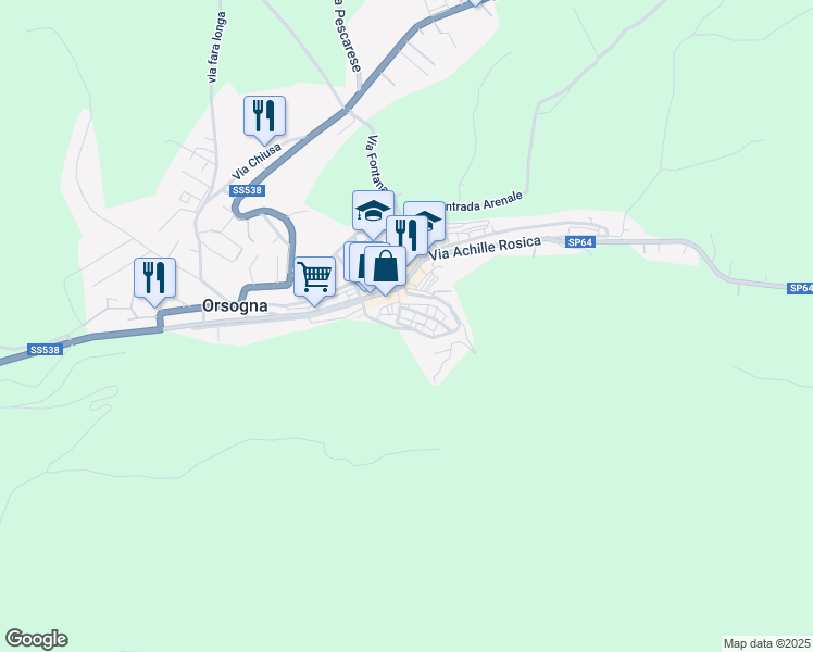 map of restaurants, bars, coffee shops, grocery stores, and more near 5 Via Salvatore Rizzacasa in Orsogna