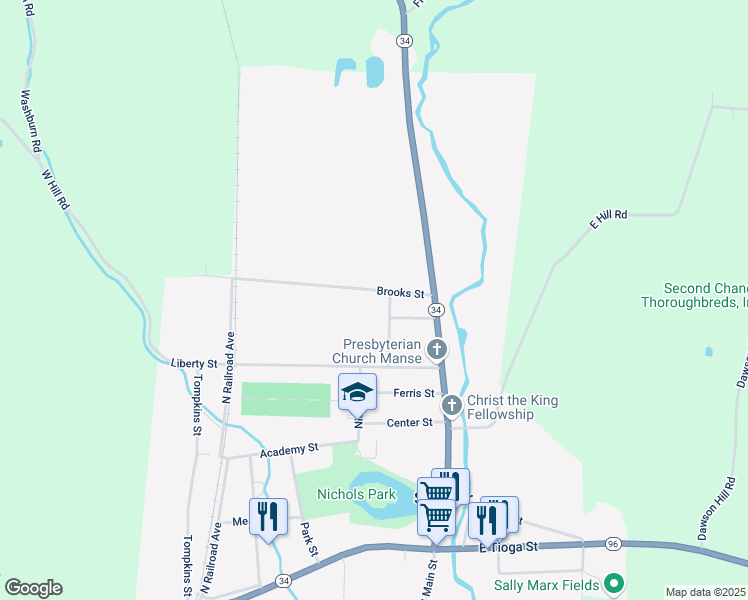 map of restaurants, bars, coffee shops, grocery stores, and more near 28 Harrison St in Spencer