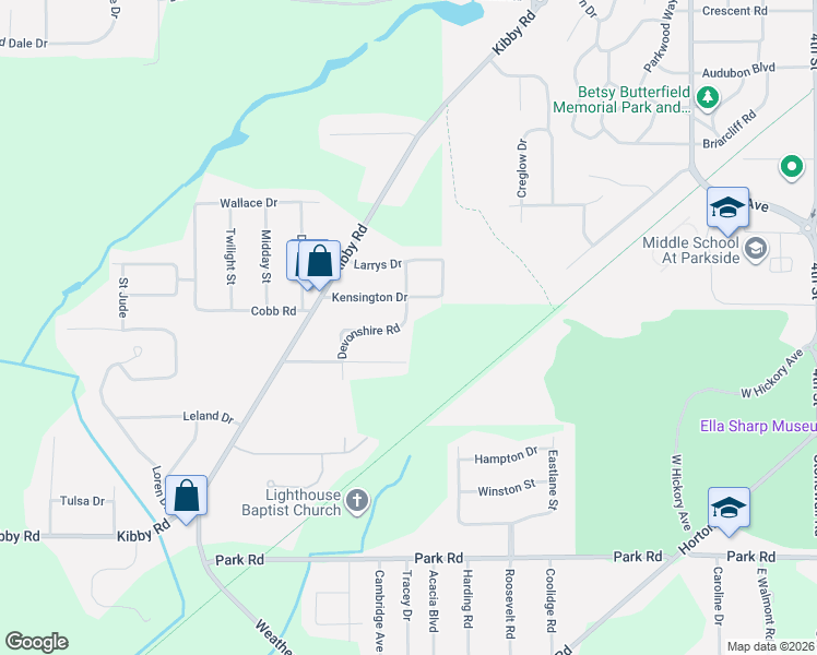 map of restaurants, bars, coffee shops, grocery stores, and more near 1507 Devonshire Road in Jackson