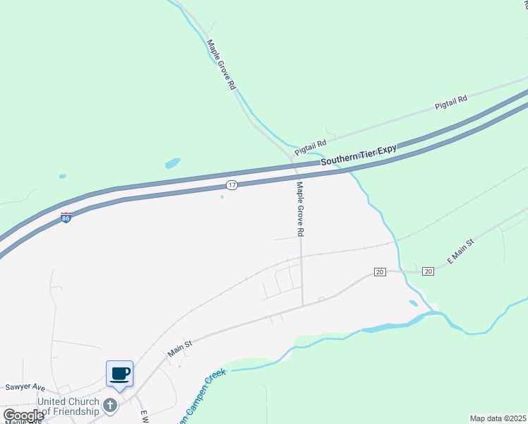 map of restaurants, bars, coffee shops, grocery stores, and more near 4999 Maple Grove Road in Friendship