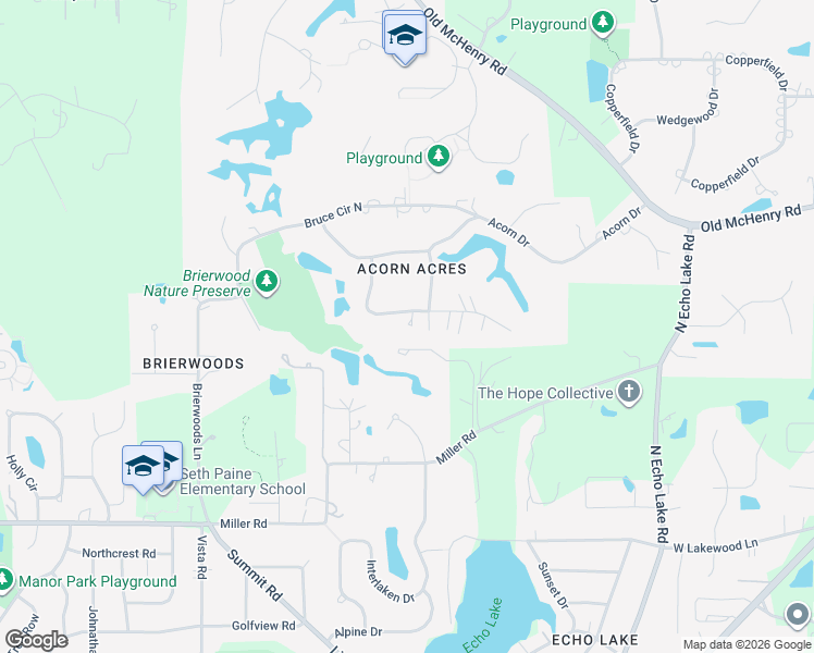 map of restaurants, bars, coffee shops, grocery stores, and more near 12 Robin Crest Road in Hawthorn Woods