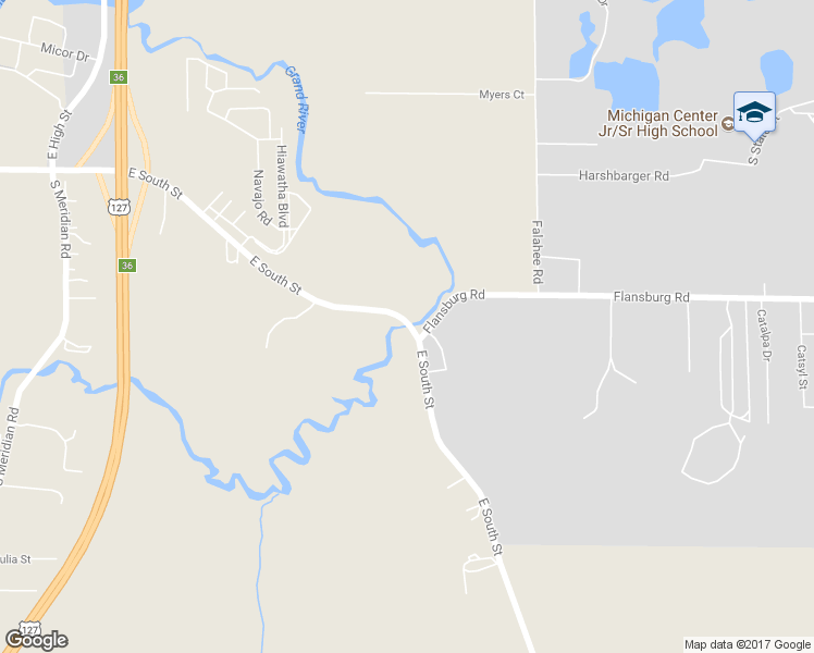 map of restaurants, bars, coffee shops, grocery stores, and more near 2901 East South Street in Jackson