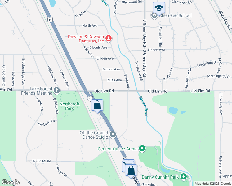map of restaurants, bars, coffee shops, grocery stores, and more near 3561 Buena Road in Highland Park