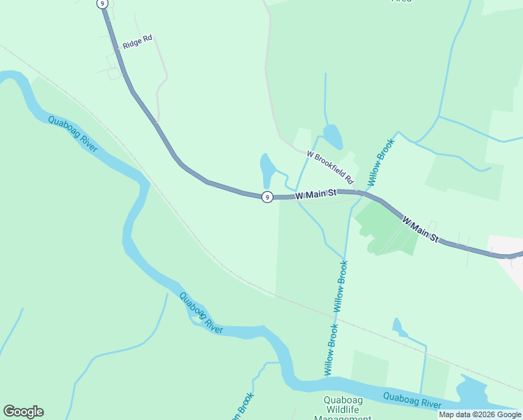 map of restaurants, bars, coffee shops, grocery stores, and more near 193 East Main Street in West Brookfield