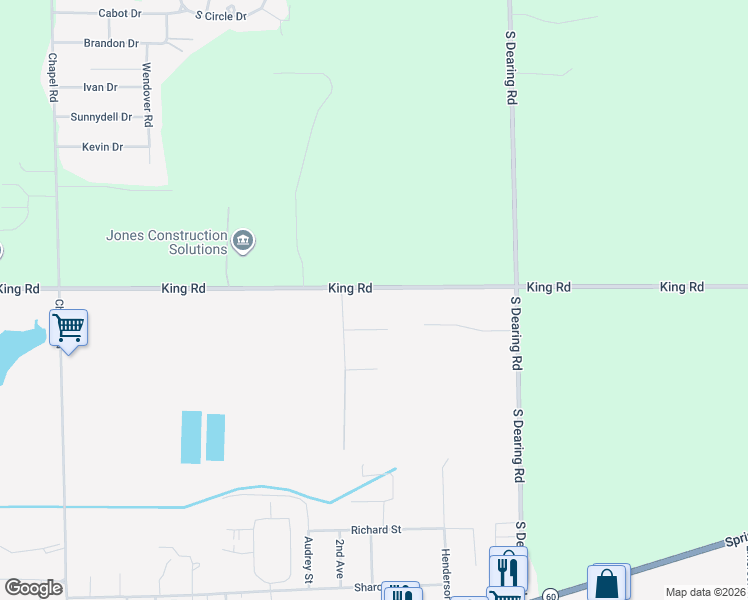 map of restaurants, bars, coffee shops, grocery stores, and more near 7246 Sydney Court in Spring Arbor