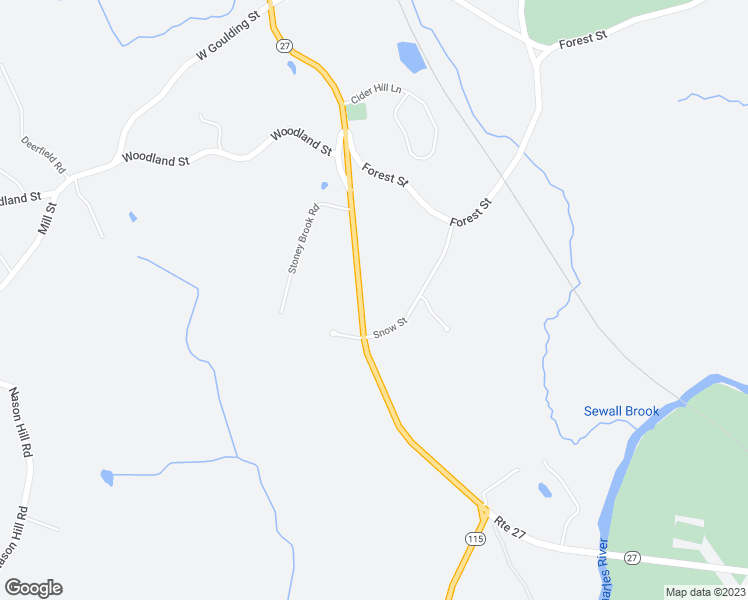 map of restaurants, bars, coffee shops, grocery stores, and more near 7 Snow Street in Sherborn