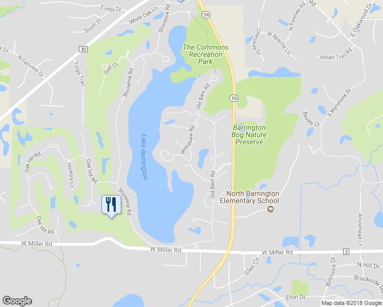 map of restaurants, bars, coffee shops, grocery stores, and more near 409-499 Deer Trail Hill in Lake Barrington