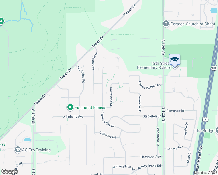 map of restaurants, bars, coffee shops, grocery stores, and more near 6861 Southwind Street in Kalamazoo