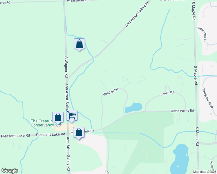 map of restaurants, bars, coffee shops, grocery stores, and more near 4644 Boxwood Court in Ann Arbor