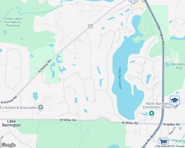 map of restaurants, bars, coffee shops, grocery stores, and more near 440 Valley View in Lake Barrington