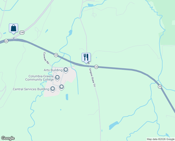 map of restaurants, bars, coffee shops, grocery stores, and more near 4488 State Highway 23 in Hudson