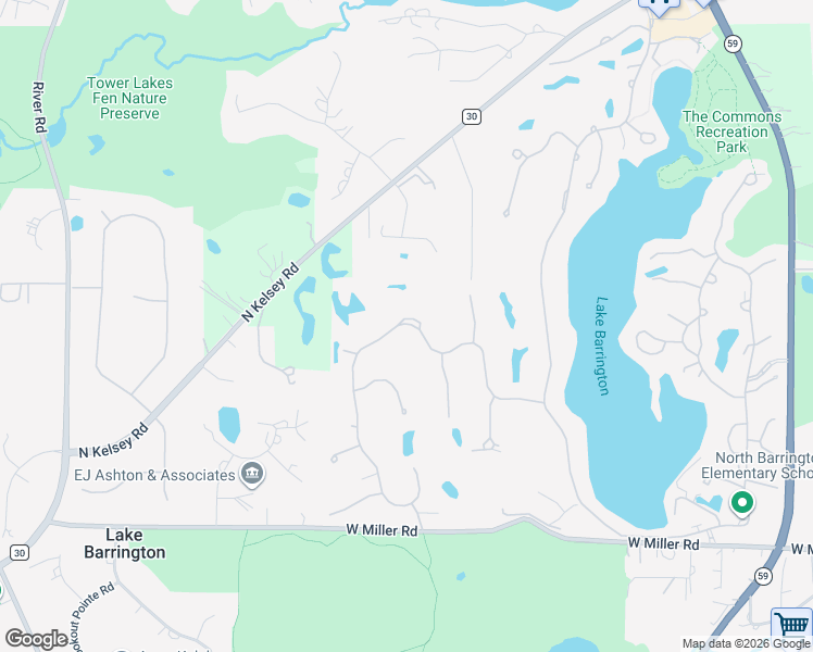 map of restaurants, bars, coffee shops, grocery stores, and more near 842 Oak Hill Road in Lake Barrington