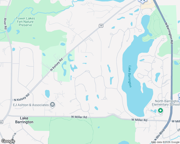 map of restaurants, bars, coffee shops, grocery stores, and more near 776 Oak Hill Road in Lake Barrington