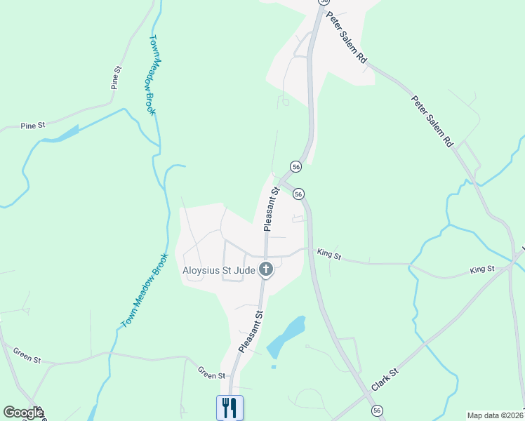 map of restaurants, bars, coffee shops, grocery stores, and more near 462 Pleasant Street in Leicester