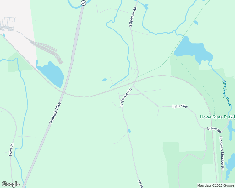 map of restaurants, bars, coffee shops, grocery stores, and more near 78 South Spencer Road in Spencer