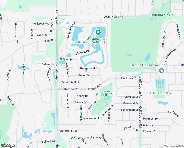 map of restaurants, bars, coffee shops, grocery stores, and more near 1008 Butler Drive in Crystal Lake