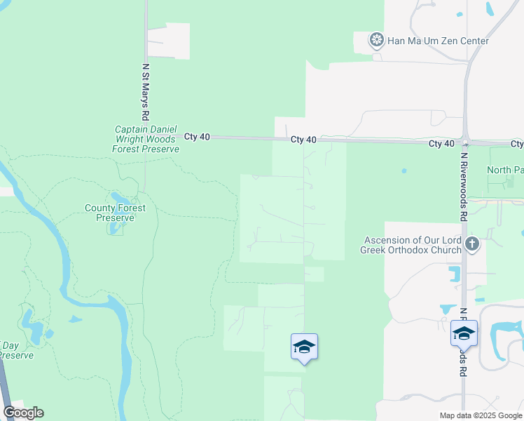 map of restaurants, bars, coffee shops, grocery stores, and more near 24540 North Elm Road in Lake Forest
