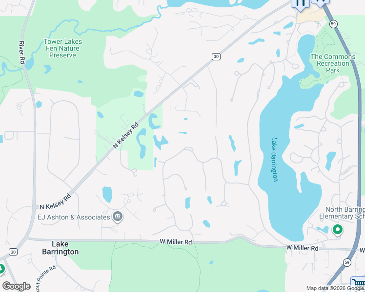 map of restaurants, bars, coffee shops, grocery stores, and more near 842 Oak Hill Road in Lake Barrington