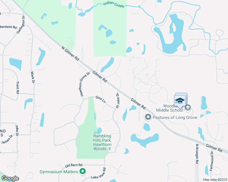 map of restaurants, bars, coffee shops, grocery stores, and more near 33 Saint John Drive in Hawthorn Woods