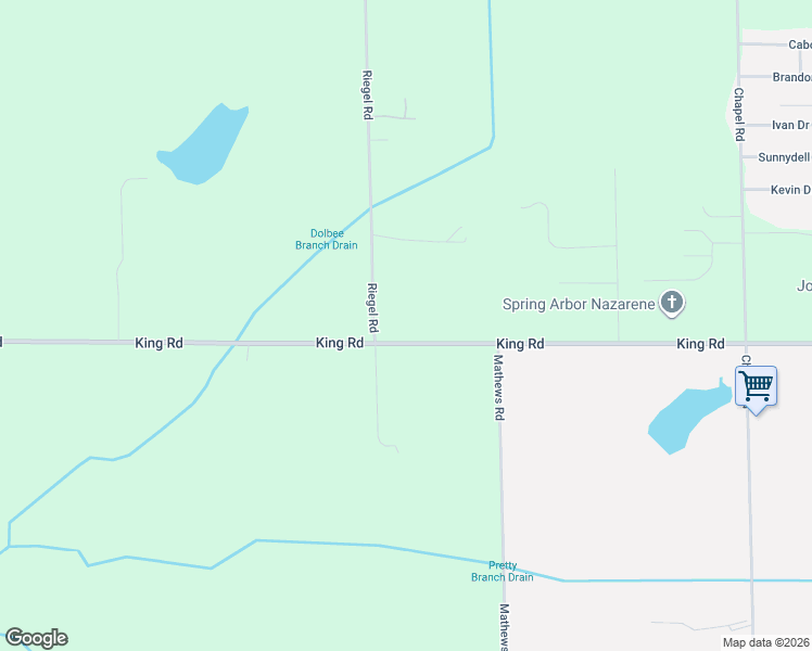 map of restaurants, bars, coffee shops, grocery stores, and more near 8792 King Road in Parma