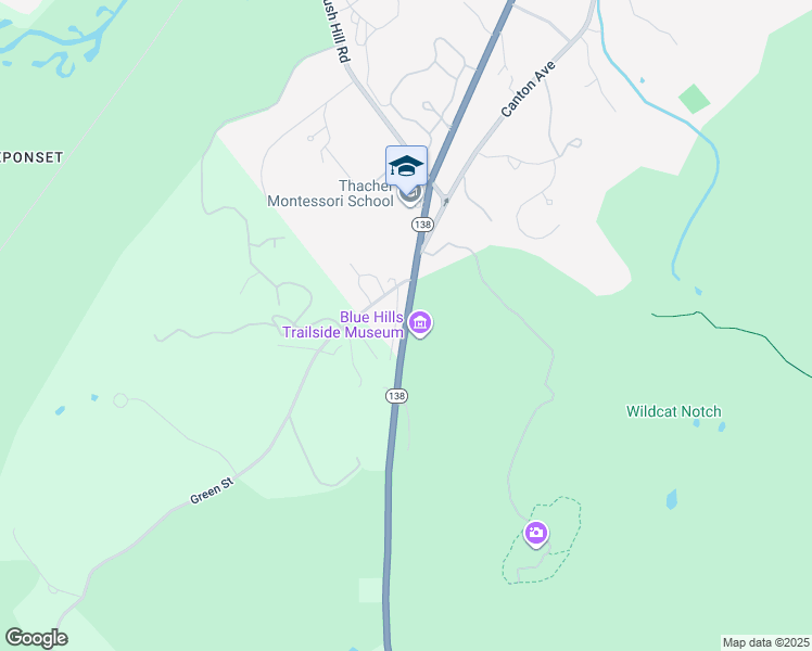 map of restaurants, bars, coffee shops, grocery stores, and more near 1904 Canton Avenue in Milton