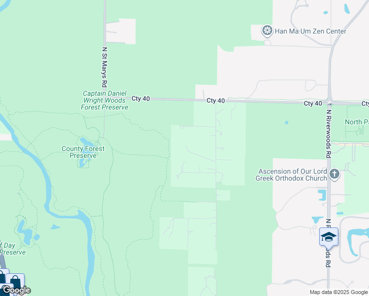 map of restaurants, bars, coffee shops, grocery stores, and more near 24540 North Elm Road in Lake Forest