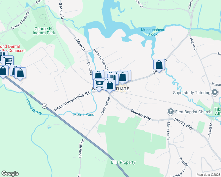 map of restaurants, bars, coffee shops, grocery stores, and more near in Scituate