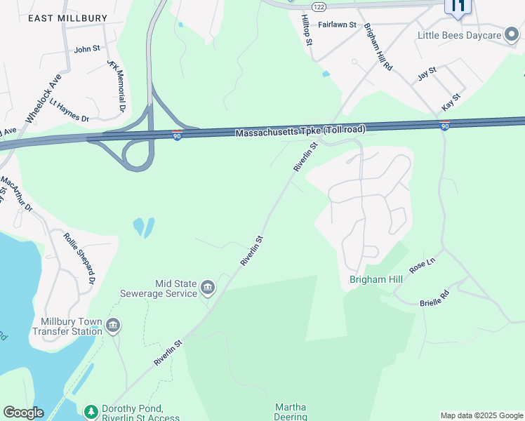 map of restaurants, bars, coffee shops, grocery stores, and more near 255 Riverlin Street in Millbury