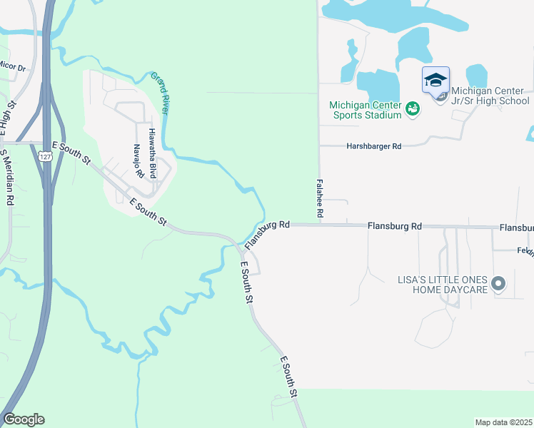map of restaurants, bars, coffee shops, grocery stores, and more near 3433 Flansburg Road in Jackson