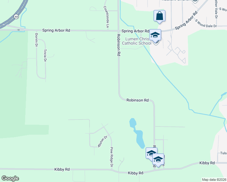 map of restaurants, bars, coffee shops, grocery stores, and more near 2930 Robinson Road in Jackson