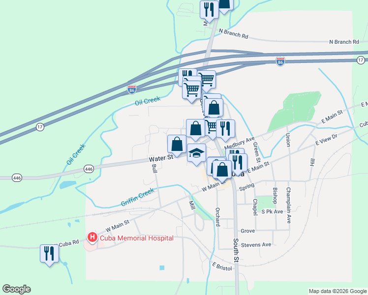 map of restaurants, bars, coffee shops, grocery stores, and more near 6 Keller Street in Cuba