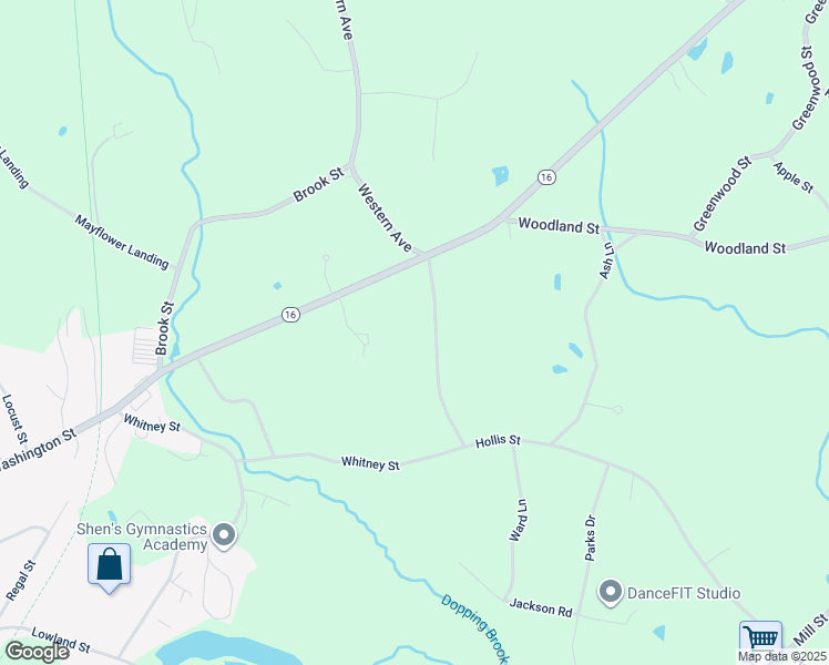 map of restaurants, bars, coffee shops, grocery stores, and more near 320 Western Avenue in Sherborn