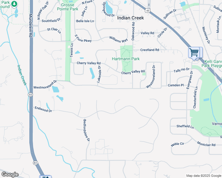 map of restaurants, bars, coffee shops, grocery stores, and more near 725 Westmoreland Drive in Vernon Hills
