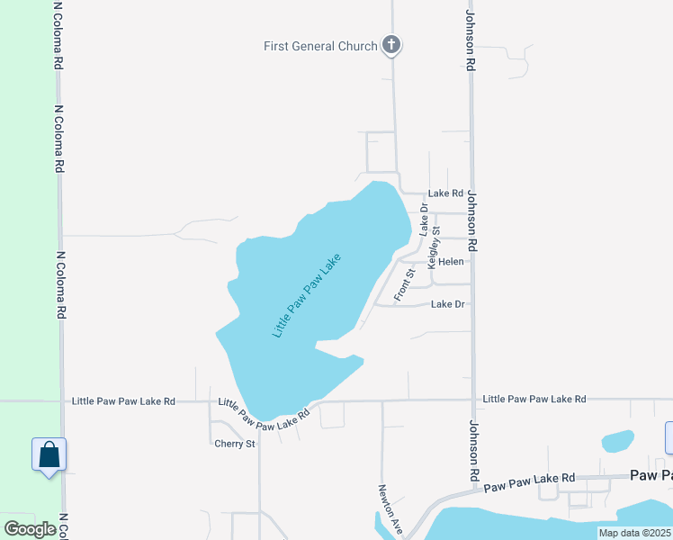 map of restaurants, bars, coffee shops, grocery stores, and more near 5904 Lake Drive in Coloma