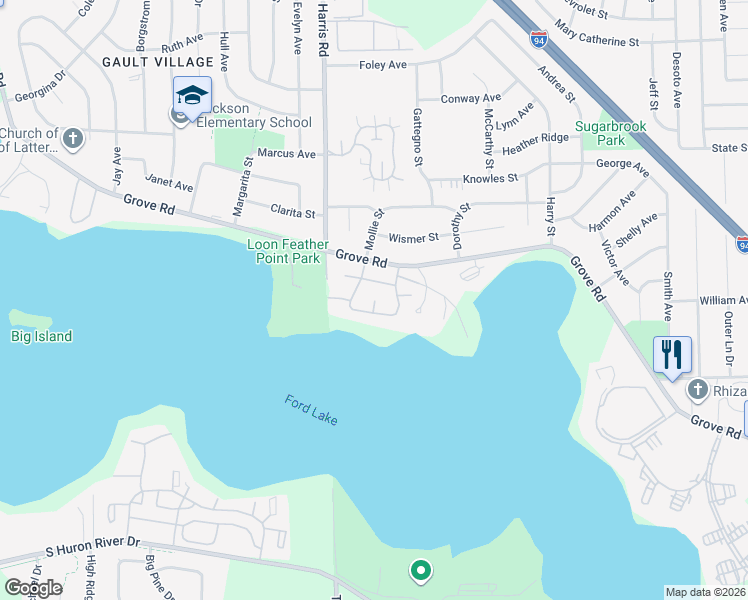 map of restaurants, bars, coffee shops, grocery stores, and more near in Ypsilanti