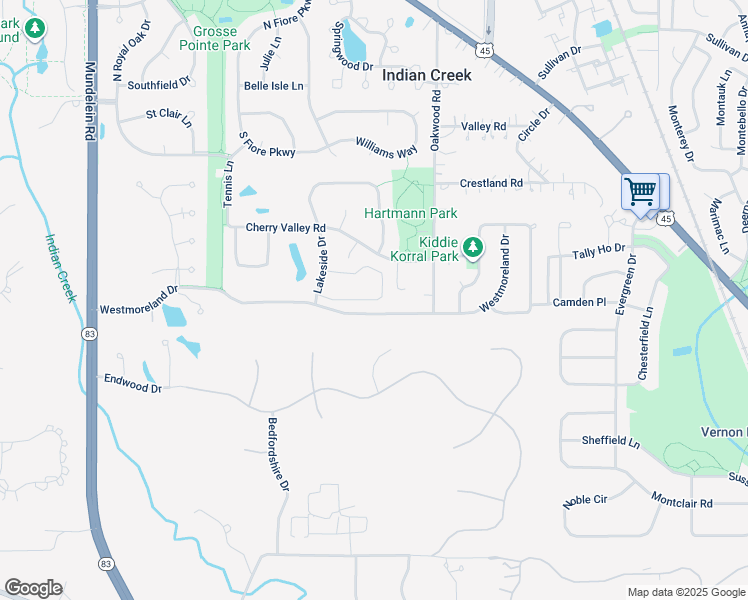 map of restaurants, bars, coffee shops, grocery stores, and more near 735 Court of Birch in Vernon Hills