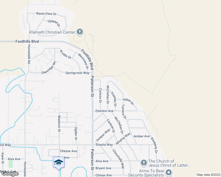 map of restaurants, bars, coffee shops, grocery stores, and more near 1030 Tamera Drive in Klamath Falls