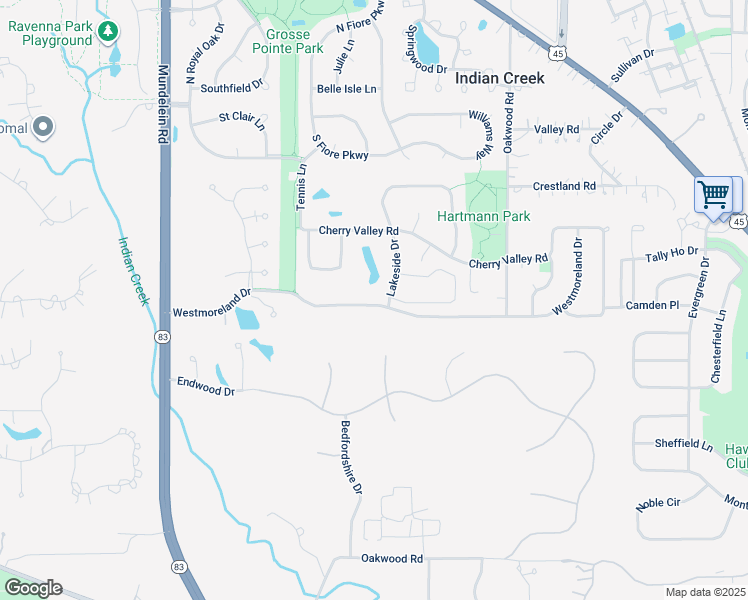 map of restaurants, bars, coffee shops, grocery stores, and more near 300 East Lakeside Drive in Vernon Hills