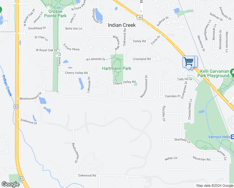map of restaurants, bars, coffee shops, grocery stores, and more near 354 Richard Court in Vernon Hills